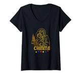 Womens Virgen de la Chinita Iconic Maracaibo, Venezuela Tribute V-Neck T-Shirt