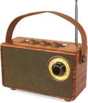 Poste Radio Portable,Enceintes Bluetooth Portableswith Radio Vintage Bluetooth Fm,Radio Portable Rechargeable Avec Bouton De Reglage Extra Large,Transistor Radio Prise En Charge De La Carte Tf/Usb