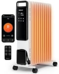 Pro Breeze® 2500W Smart Oil Filled Radiator with 11 Fins & Wi-Fi - Electric Heater - Digital Screen & Touch Panel, Eco Mode, 3 Heat Settings, Adjustable Thermostat, Safety Cut-Off & 24-Hour Timer