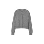 Classic Cashmere Cardigan, Grey Melange