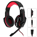 KOTION EACH G9000 Casque de jeu Gaming Casque 3.5mm PS4 avec micro LED Noir et rouge