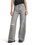 G-STAR RAW Women's Deck 2.0 High Loose Jeans Jeans, Grey (faded ripped aerosol D23591-D490-G669), 27W / 30L