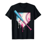 Ice Cream Drip Baseball Bat Home Plate With Sprinkles Drip T-Shirt