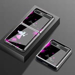 Hülle® 9H Tempered Stained Glass Case Anti-Scratches Compatible for Samsung Galaxy Z Flip 5G/Samsung Galaxy Z Flip (2)