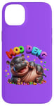 Coque pour iPhone 14 Plus Adorable bébé hippopotame Moo Deng Merry Christmas Cheer