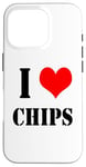 Coque pour iPhone 16 Pro J'aime chips de pommes de terre I Love Chips