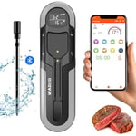 WADEO Thermomètre à Viande sans Fil, 152m Thermometre Cuisine Bluetooth pour Griller et Friteuse à Air, Thermometre Cuisson sans Fil pour Cuisine, Barbecue, Gril, Fumoir, étanchéité IP66