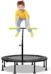 Mini Trampoline Enfant Pliable avec Poignée Réglable 117cm Ressorts en Métal Galvanisé Patins antidérapants