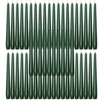 Green Taper Dinner Candles  9" 24cm Candle Unscented 7 Hour Burn Time 50 Pack