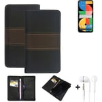 Wallet Case + headphones for Google Pixel 5a Protective Cover Brown