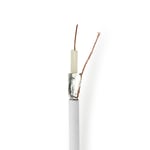 Nedis Coax Kabel På Rulle | Coax 12 | 75 Ohm | Dobbelt afskærmet | ECA | 100.0 m | Coax | PVC | Hvid | Rulle