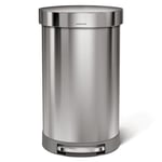 simplehuman Fingerprint Proof 45 Litre Semi Round Pedal Bin