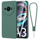 Fyriswho Coque pour Xiaomi Redmi A3 4G + 1 Pièces Verre Trempé, Coque Redmi A3 Souple Silicone Mince Étui Protection Anti-Rayures Housse pour Xiaomi Redmi A3 4G (6,71") - Vert foncé