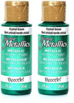 Deco Art Americana Acrylic Metallic Paint, Crystal Green, 59 ml (Pack of 2)