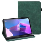 För Lenovo Tab P11 Gen 2 Imprinting Drop-proof Tablet Cover PU-läder case med stativ Green