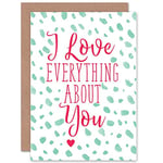 Wee Blue Coo Valentines Love Words Everything About You Romance Greetings Card Cp3260