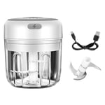 Electric Mini Garlic Chopper, Food Slicer and Chopper, Rechargeable Portable Garlic Blender Chopper Food Processor for Garlic Vegetable Fruit Onions Meat Salad Baby Food, Easy to Clean