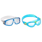 Aqua Sphere Mixte Seal 2.0 Lunettes de Natation, Verre Clair/Bleu et Blanc, Taille Unique EU & Aqua Sphere Seal Kid 2 Lunettes de Natation Bleues Clair - Verres Clairs