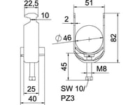 Obo Bs-H1-K-46 Ft U-Klämma 2056 40-46Mm Varmförzinkad 1186242 100 (1186242)