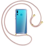 Collier pour Huawei P Smart Plus 2019 or rose (O) Etui Coque avec cordon