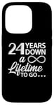 iPhone 14 Pro 24 Years Down A Lifetime To Go Cute 24th Wedding Anniversary Case