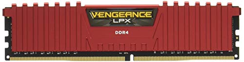 Corsair CMK8GX4M2A2666C16R Vengeance LPX 8 GB (2 x 4 GB) DDR4 2666 MHz C16 XMP 2.0 High Performance Desktop Memory Kit, Red