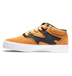 DC Shoes Kalis Vulc Chaussures en Cuir mi-Haut pour garçons Basket, Wheat Black, 31 EU