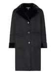 Lauren Ralph Lauren Faux-Shearling & Faux-Suede Coat Svart