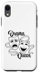 Coque pour iPhone XR Masques de théâtre comédie et tragédie Drama Queen Black Line