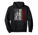 Father And Son Firefighter Dad USA American Flag Fathers Day Pullover Hoodie