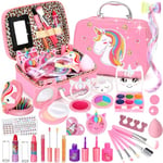 Aureyung Maquillage Enfant Fille, Coffret Maquillage Enfant, Palette Malette Maquillage Enfant, Jouet Enfant 3 4 5 6 7 8 9 10 11 12 Ans Jeu Fille, Cadeau Noël Anniversaire Fille 3-12 Ans