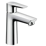 hansgrohe Mitigeur de lavabo Talis E, hauteur sous bec 110mm, économie d'énergie (CoolStart), économie d'eau (EcoSmart), robinet lavabo sans tirette ni vidage, chromé, 71714000