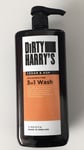 Dirty Harry’s Body Face & Hair Wash 3 in 1 One Litre Pump Bottle 1L Cedar & Ash