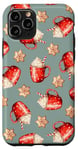 iPhone 11 Pro Cozy Cappuccino and Snowflake Cookies on Mint Gray Case