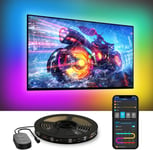 Bande Lumineuse TV, 3.8m Rétroéclairage RGBIC pour TV 55-65 inch, Ruban LED Smart, Bluetooth et Wi-Fi Contrôle, Fonctionne avec Alexa, Google Assistant, Snyc avec Musique, Decoration Noel