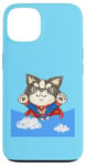 Coque pour iPhone 13 chihuahua super-héros mignon chien chiot animal de compagnie drôle animal art illustration