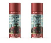 2X 400ML TRACTOR TOUCH UP & REPAIR SPRAY PAINT M.F RED COLOUR QUICK DRY