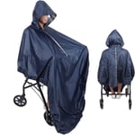 Sollbry - Poncho imperméable pour fauteuil roulant avec capuche – Housse de pluie pour fauteuil roulant – Cape de pluie – Housse en taffetas de