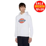 Dickies Mens Icon Logo Casual Sweatshirt Fashion Top Hoodie White (Slim Fit)