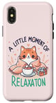 Coque pour iPhone X/XS idee cadeau citation drôle relaxation design chat kawaii