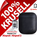 Krusell Sunne vintage GENUINE LEATHER Case Handmade Cover for Airpod 1 / 2