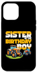 Coque pour iPhone 12 Pro Max Tracteur de ferme pour enfant avec inscription « Sister of the Birthday »