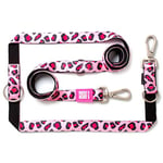 Max & Molly Laisse pour Chien Multifonction 6 en 1 en néoprène rembourré Ultra Doux Motif léopard Rose Taille S