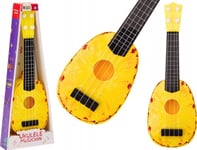 Leantoys Ukulele För Barn Minigitarr 4 Strängar Gitarr Med Ananasmotiv Gul 15″