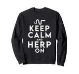 Retro Herp Keeping Keep Calm And Herp On Herp Keeper Sweatshirt