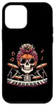 Coque pour iPhone 12 mini Fanny Squelette avec citrouille et lunettes de soleil jouant de la batterie