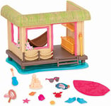 Li'l Woodzeez Battat 6252Z Tiki - Jeu de 18 pièces avec cabane, Poisson, Accessoires de Sports Nautiques - Maisons Miniatures et Jeux pour Enfants à partir de 3 Ans