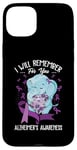 iPhone 15 Plus I Will Remember You Alzheimer's Awareness Purple Elephant Case