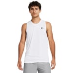 Under Armour Mens UA Tech Tank Top, Lightweight Sports Top for Men, Men's Sleeveless Running Top White