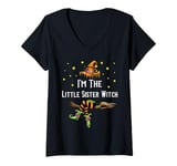 Womens Im the Little Sister Witch Halloween Matching Group Costume V-Neck T-Shirt